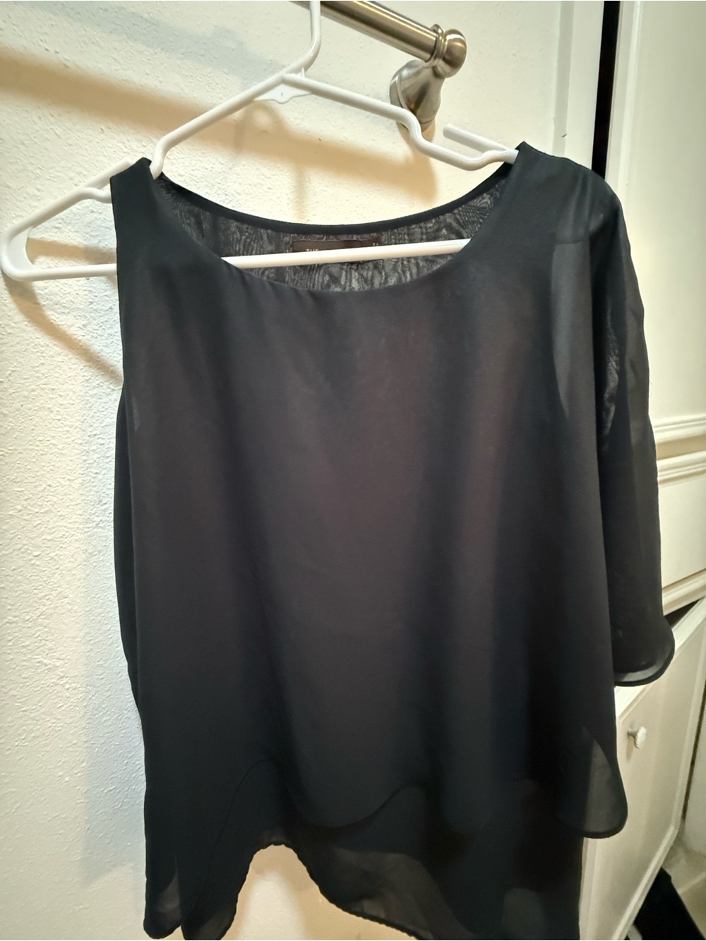 The Limited Black Sheer Boatneck Blouse